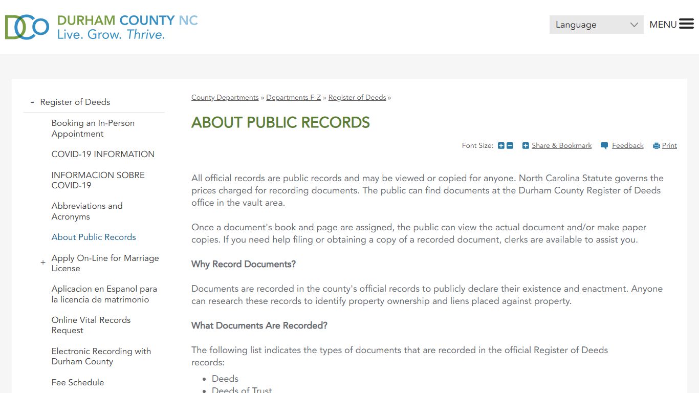 About Public Records | Durham County - DCONC